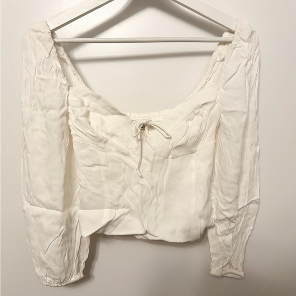 Aritzia Wilfred Novella Blouse Light Birch Size‎ XS - Picture 3 of 6